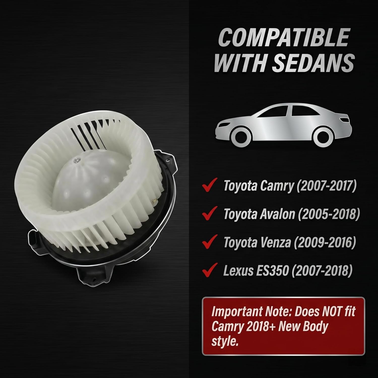 Blower Motor Fan Assembly Compatible with Toyota Tundra 2007-2020 Camry 2007-2017 4Runner Highlander Lexus ES350 RX350 - HVAC AC Heater Replacement 87103-0E040 700215