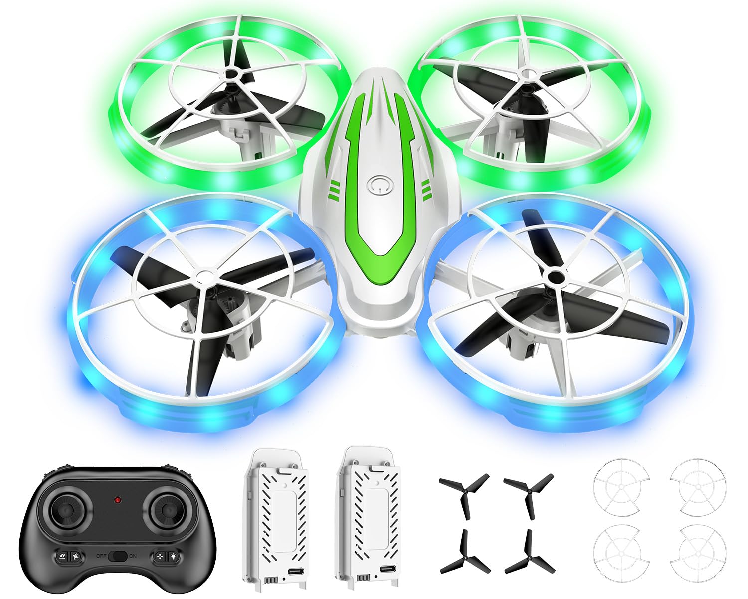Mini Drone for Kids Beginners, RC Quadcopter Drone with Colorful Light, One Key Start, Altitude Hold, Headless Mode, 3D Flips, Indoor RC Helicopter Toy for Boys and Girls
