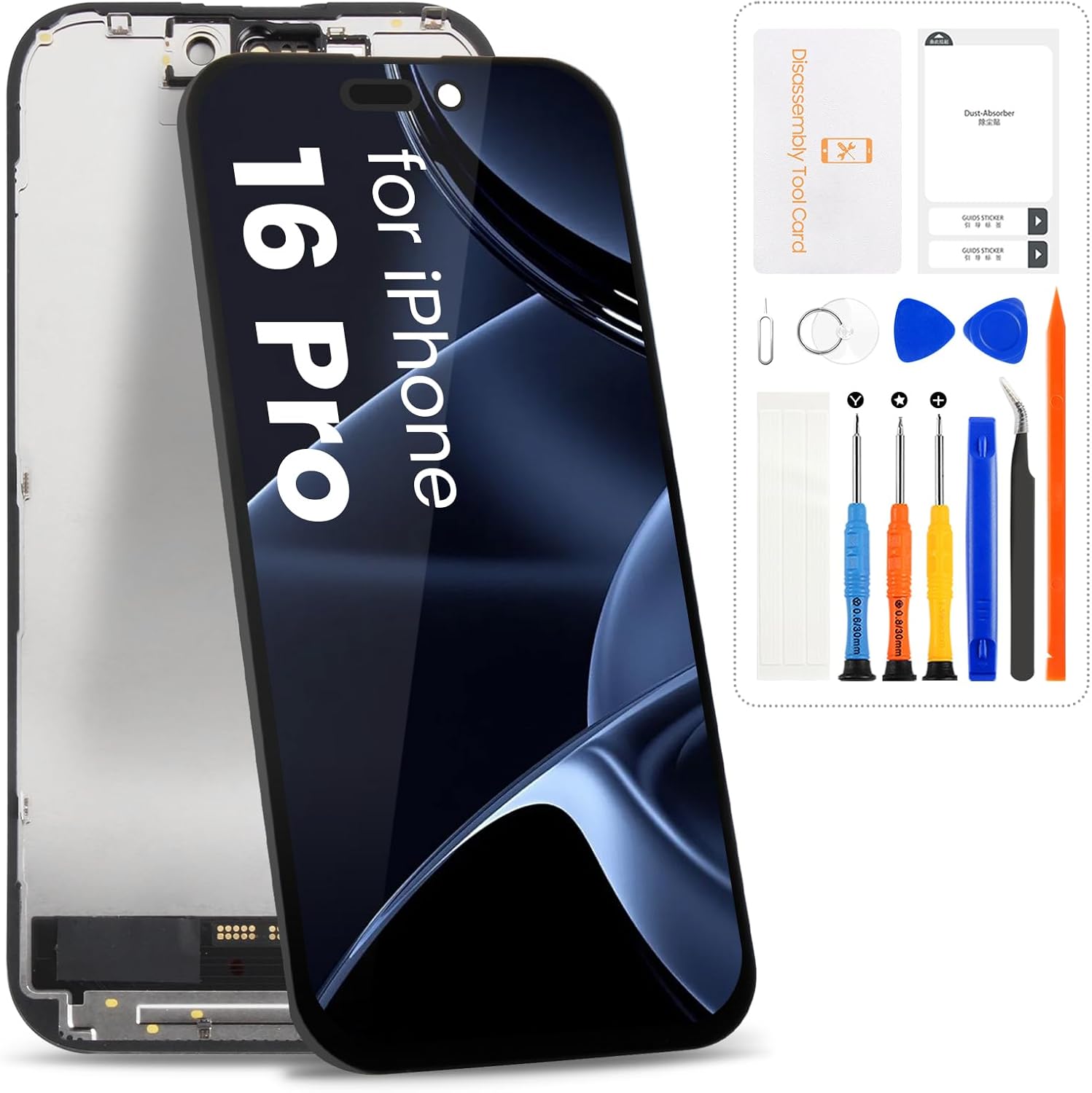 for iPhone 16 Pro Screen Replacement,Display for iPhone 16 Pro LCD Digitizer A3083,A3292,A3293,A3294 Touch Screen Assembly with Repair Kits(Incell)