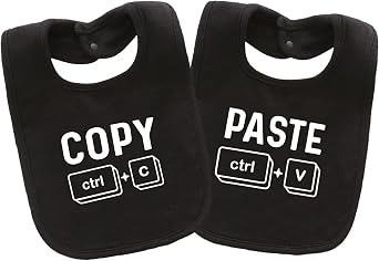 Baby Twins Bibs Copy Paste Newborn Baby Bibs Cute Unisex Bibs Set Toddler Baby Boy Girl Bibs