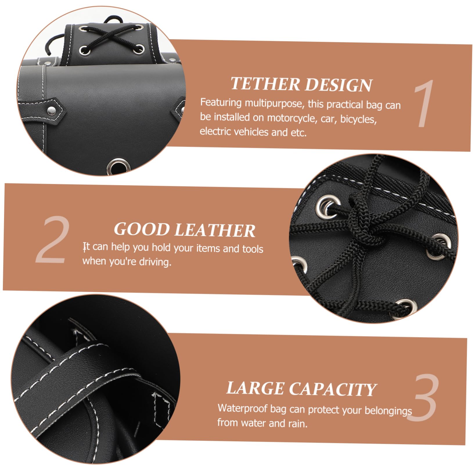 OUNONA Borsa laterale universale per moto, 30 x 21 x 14 cm, impermeabile, compatibile con bici elettriche