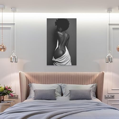 Miniatura 8 de MQISNOHA Póster de arte de pared sexy de mujer negra negra afroamericana, pinturas artísticas en lienzo, decoración de pared, decoración del hogar,