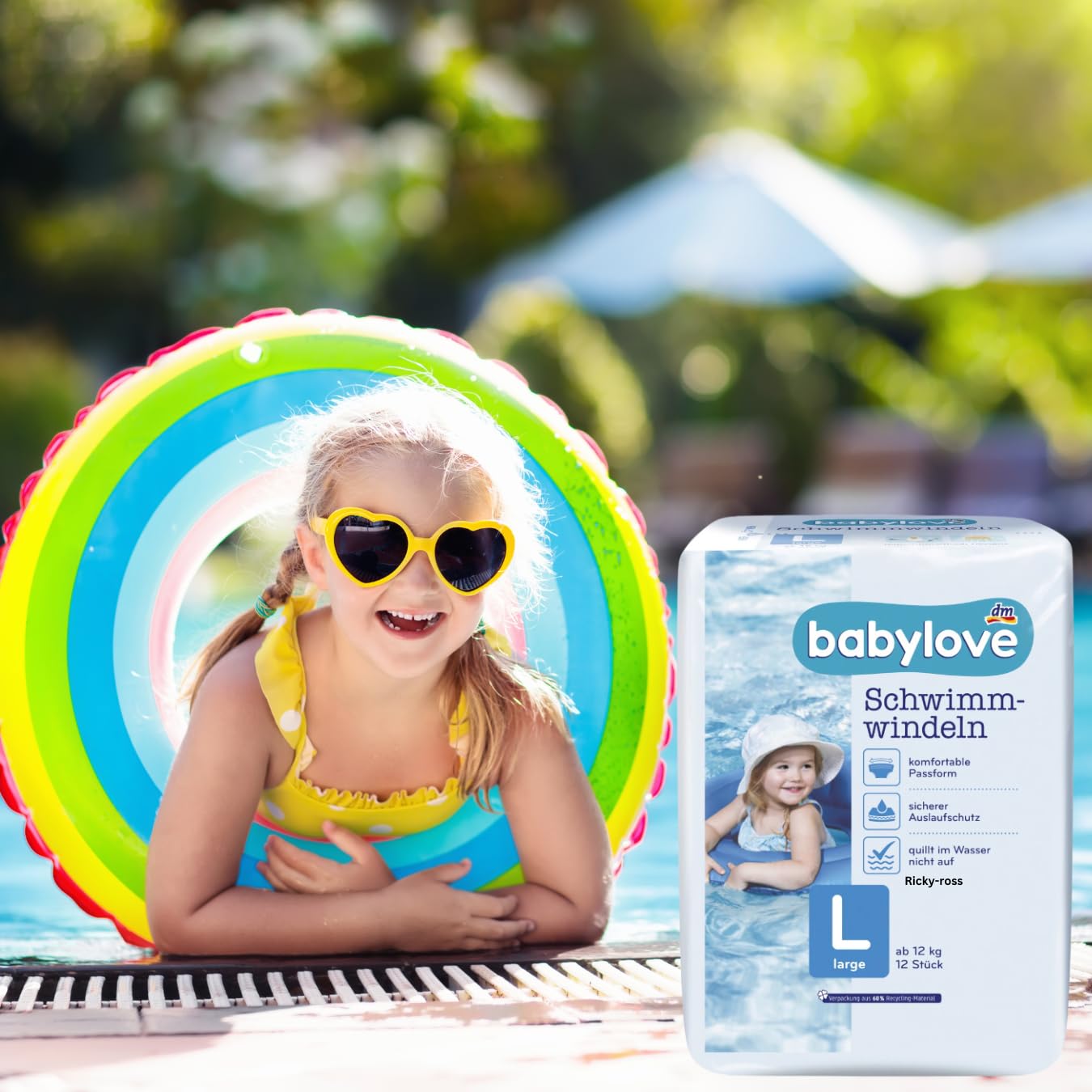 babylove Lot de 12 couches de bain taille L à partir de 12 kg