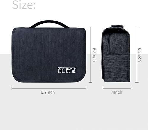 Miniatura 3 de Bolsa de aseo de gran capacidad con gancho para colgar, bolsa de viaje para hombres y mujeres, bolsa impermeable de cosméticos de viaje, bolsa de