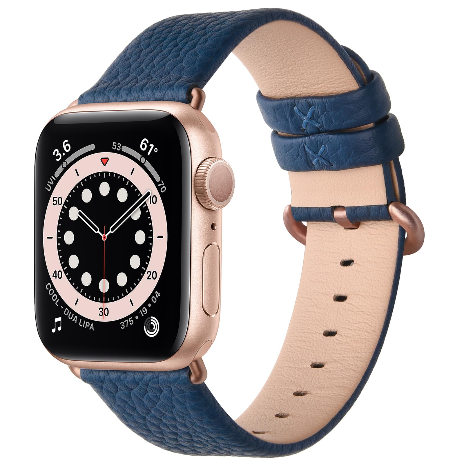 Fullmosa Compatible Apple Watch Band 45/44/42/41/40/38mm Premium Genuine Leather Replacement Strap, Compatible with Apple Watch SE Series 8/7/6 Series 5/4/3/2/1 for Men and Women