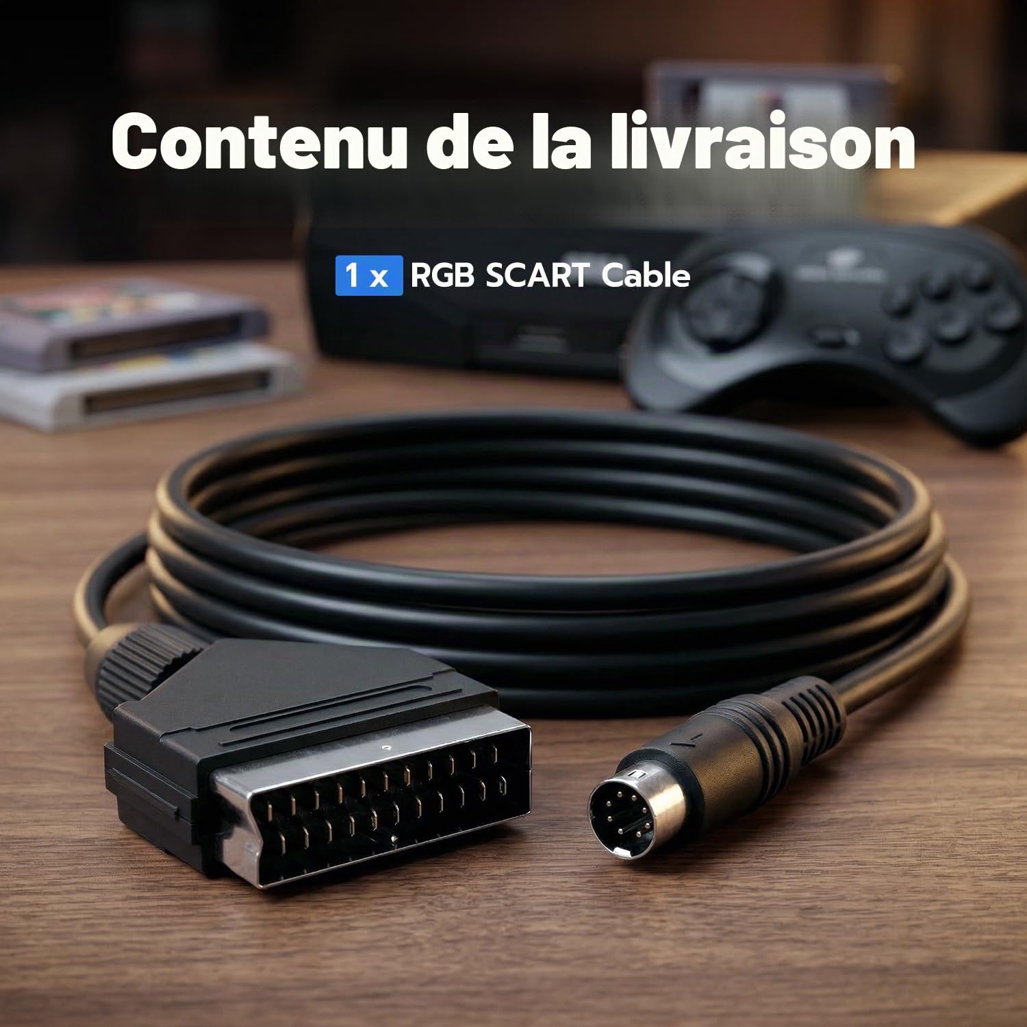 Câble Péritel RVB TV plomb pour Sega Saturn Console