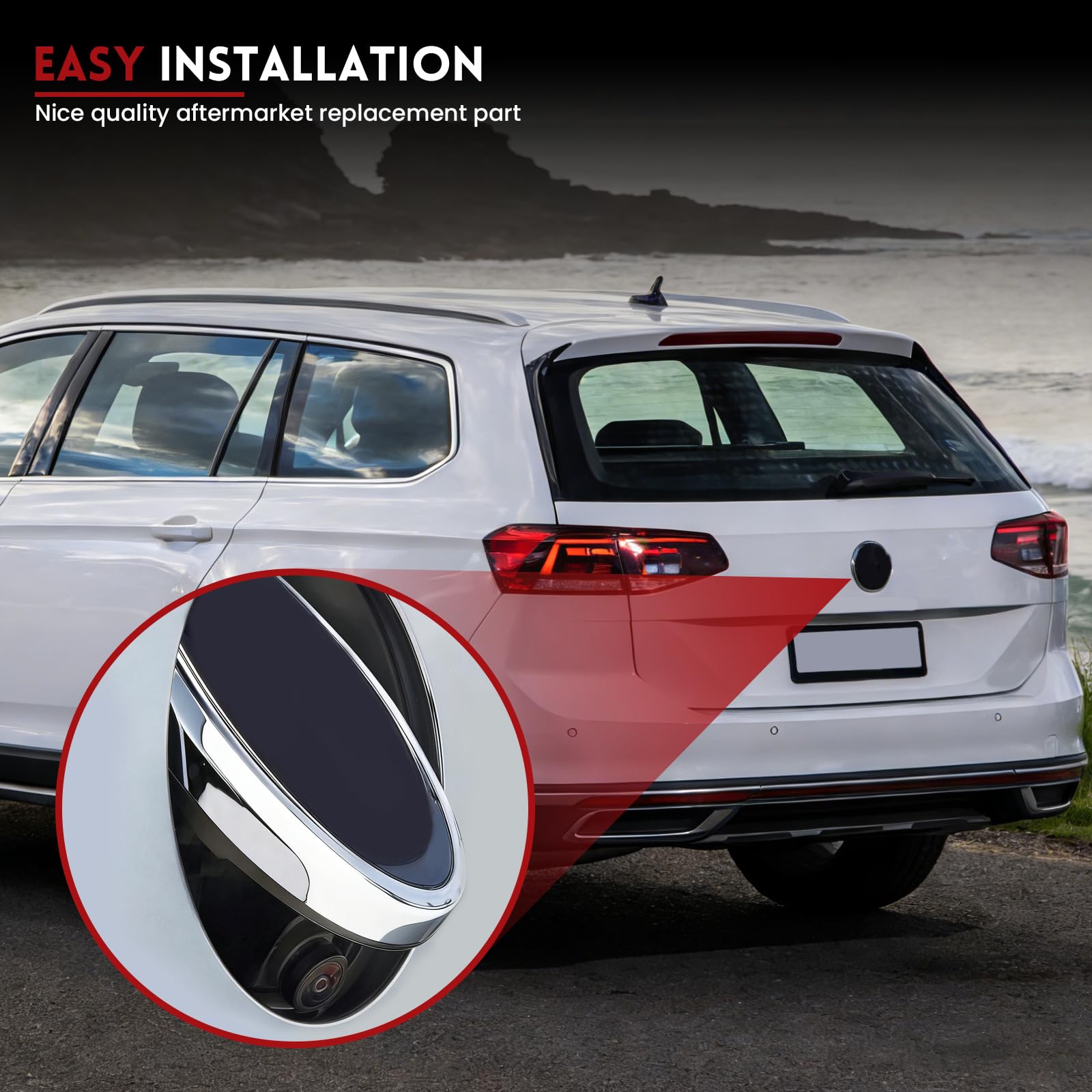 Cámara de Marcha atrás Compatible con Passat CC, Golf, Polo, cámara de visión Trasera 1280p, Alta definición, Resistente al Agua, visión Nocturna