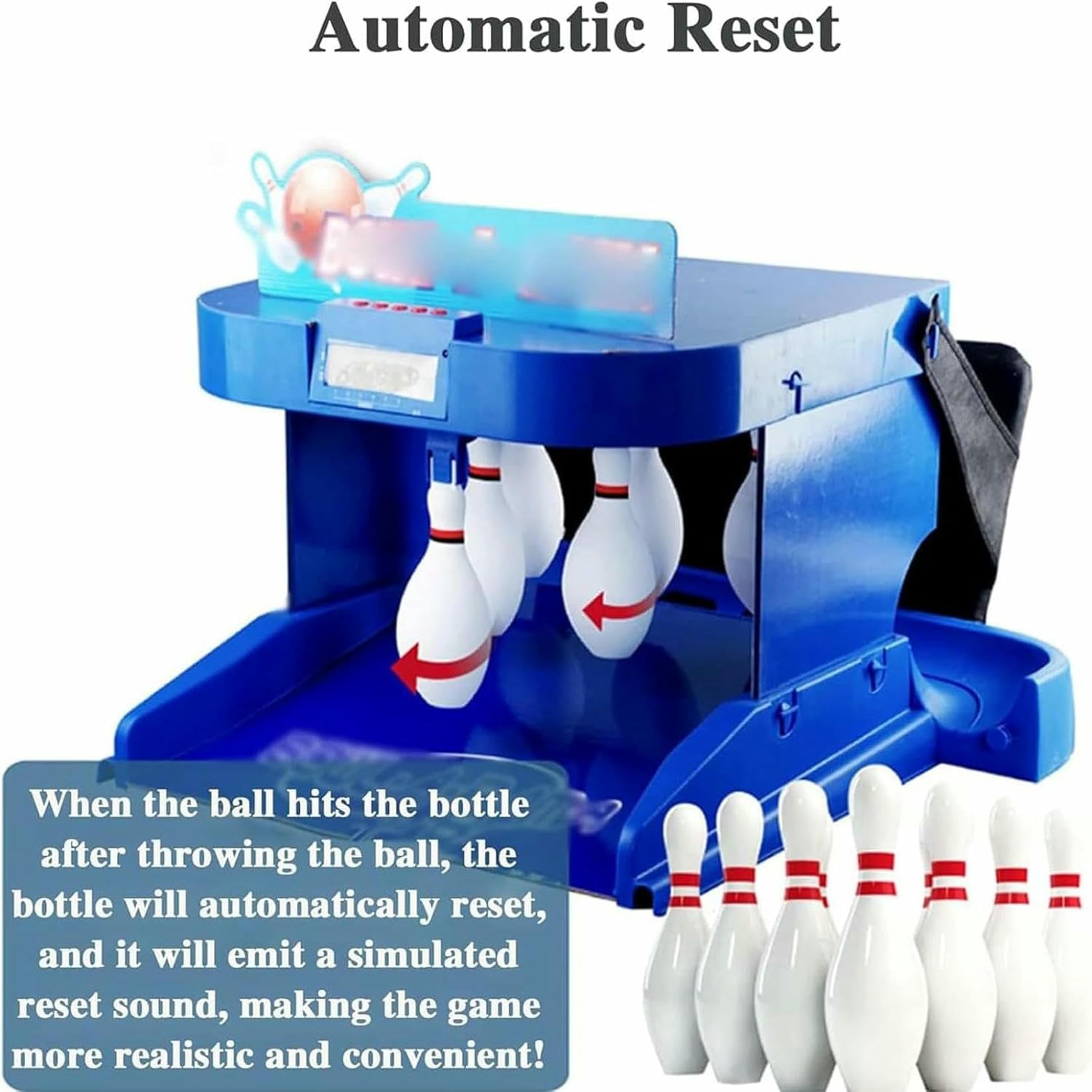 Juego De Bolos De LED Electrónico: Consola De Deportes De Bolos Cubiertos con Reinicio Automático Y Marcador para Niños, Niñas Y Adultos