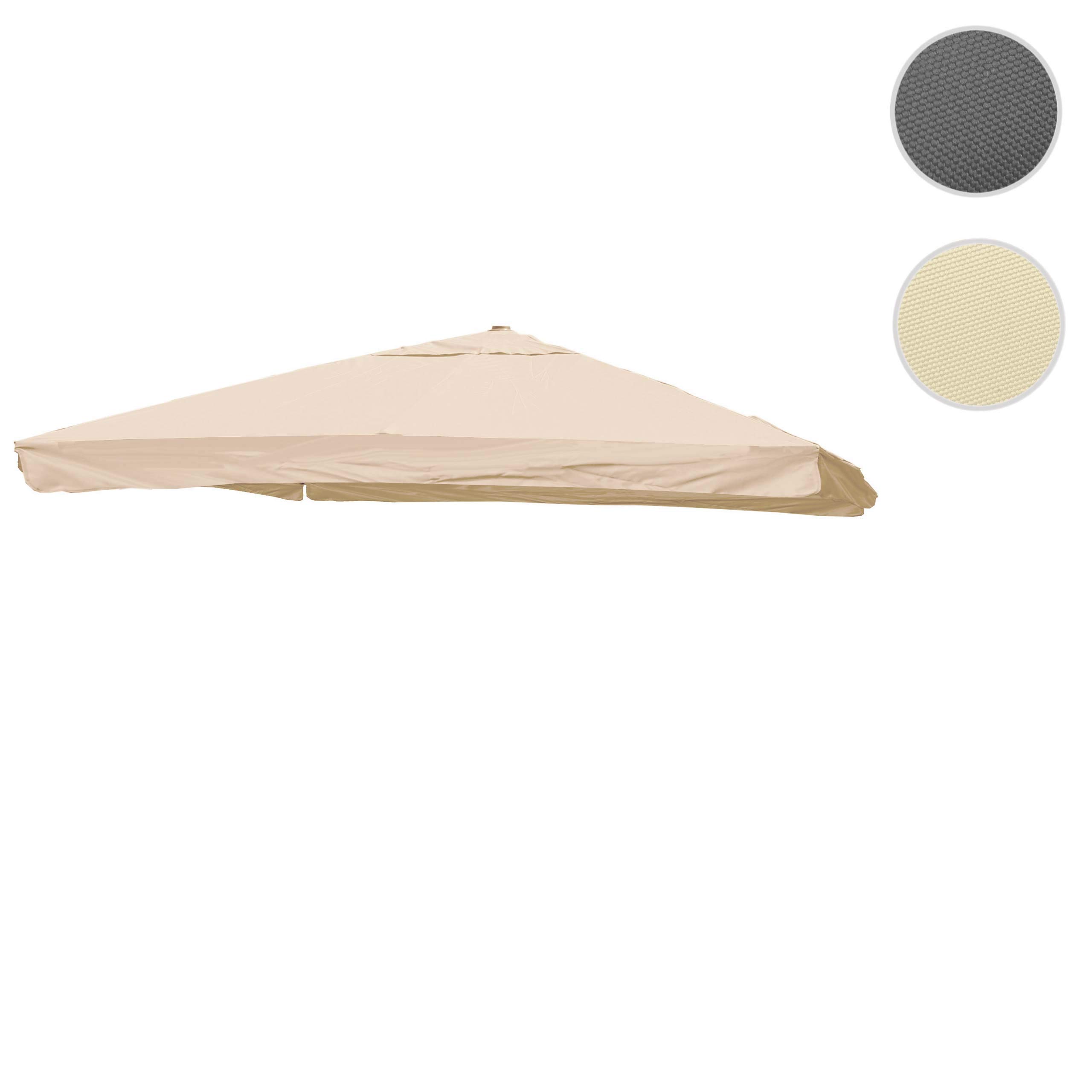 Mendler Ersatz-Bezug für Luxus-Ampelschirm HWC-A96 mit Flap, Sonnenschirmbezug, 3x4m (Ø5m) Polyester - Creme