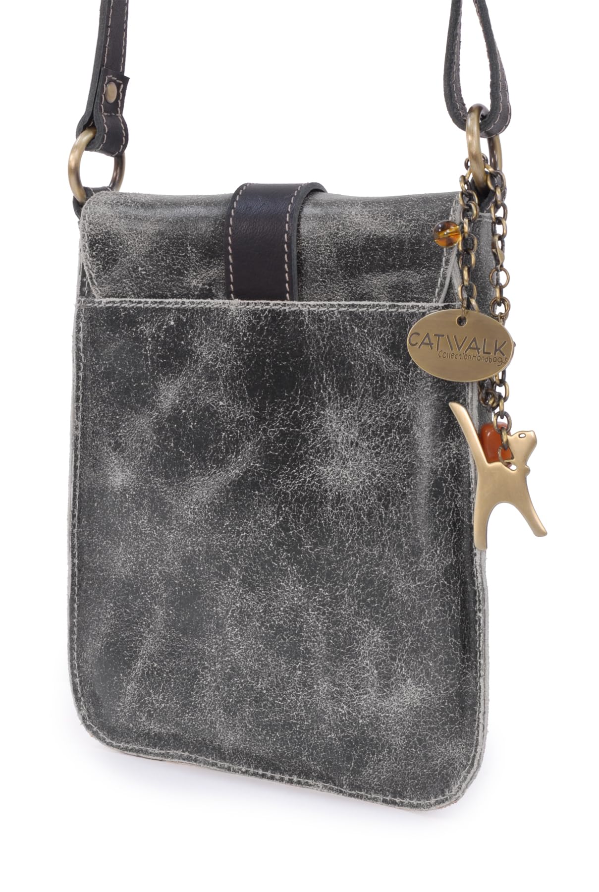 Catwalk Collection Handbags - Bolso Bandolera Pequeño - Bolsito Mujer - Piel Envejecida - Correa Ajustable - Mensajero - Jolene