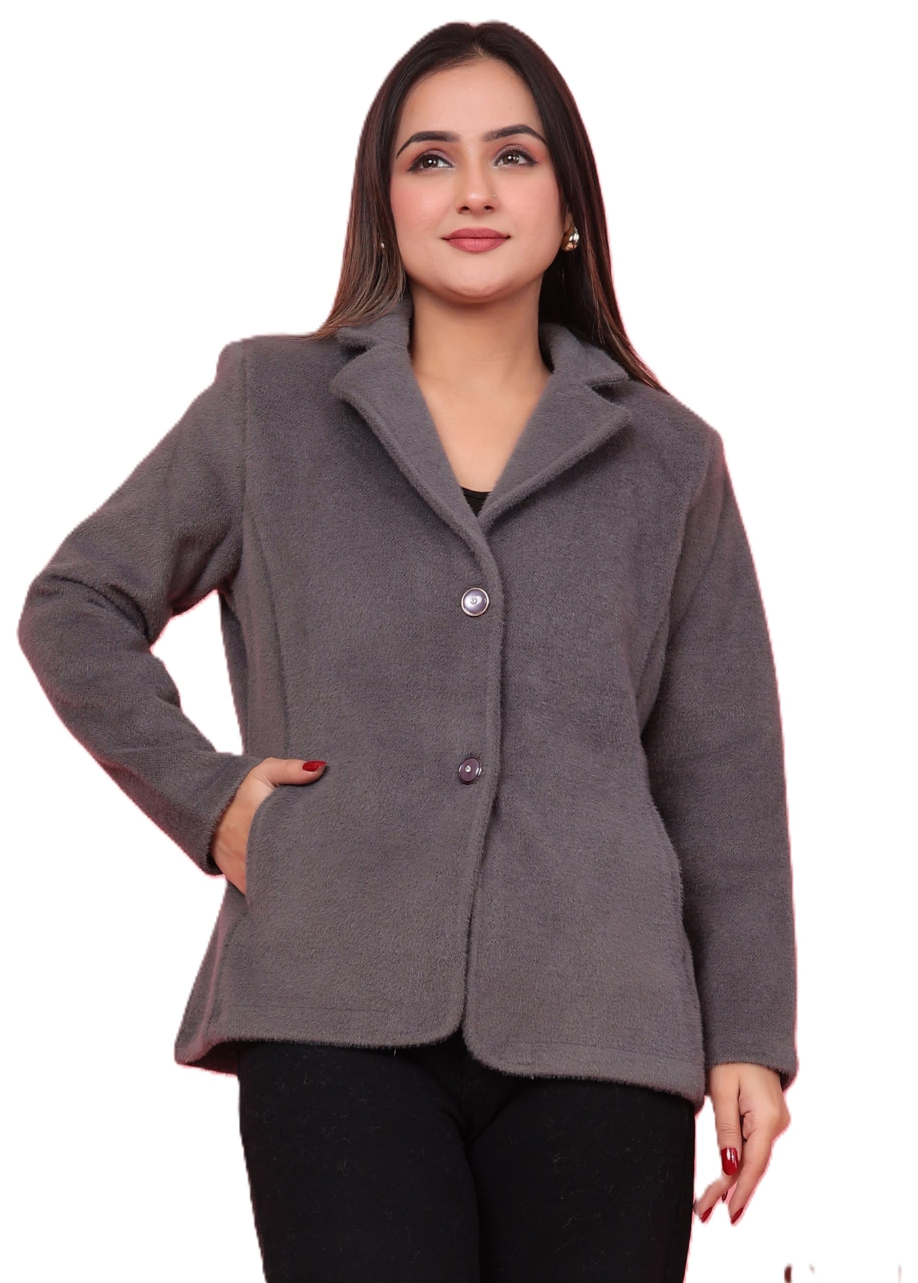 kti Coat For Women Winter Wear|Women Full Sleeve Hair Fabric Solid Design Coat For Women-picture-11