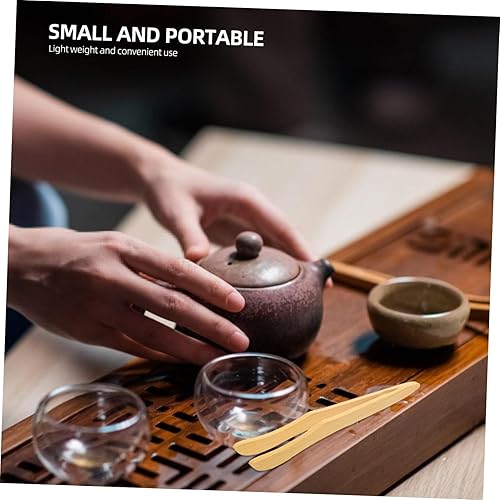 Miniatura 4 de Hemoton 10 pinzas de bambú para té, pequeñas pinzas de madera para servir, aperitivos, tostadora, pinzas de cocina, accesorios de ceremonia de té,
