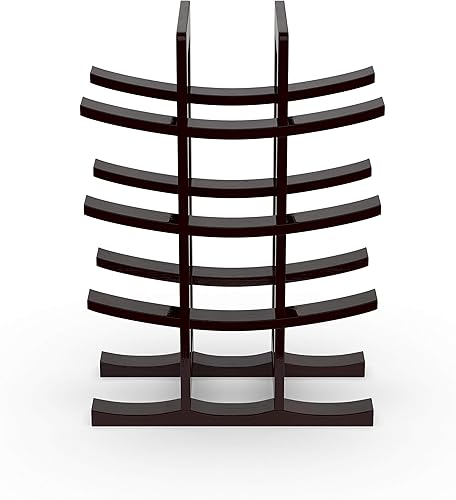 Miniatura 2 de MISC Estante de vino de bambú negro para 12 botellas, almacenamiento de bebidas de madera, estante de decoración de cocina, diseño simple, amante