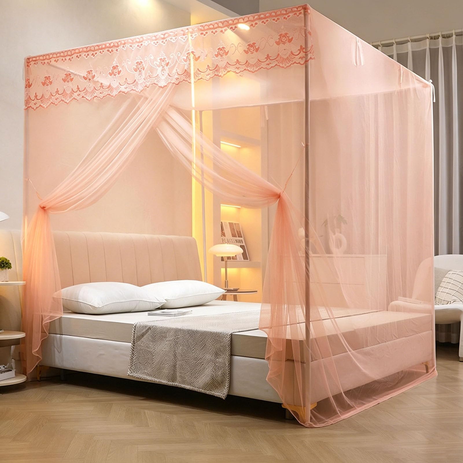 Moustiquaire de lit pour chambre des filles baldaquin déco Jade 120x200