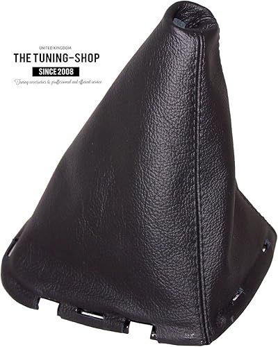 Miniatura 2 de Bota de cambio con marco de plástico para Nissan Navara Frontier 2005-2009 Cuero Genuino Negro