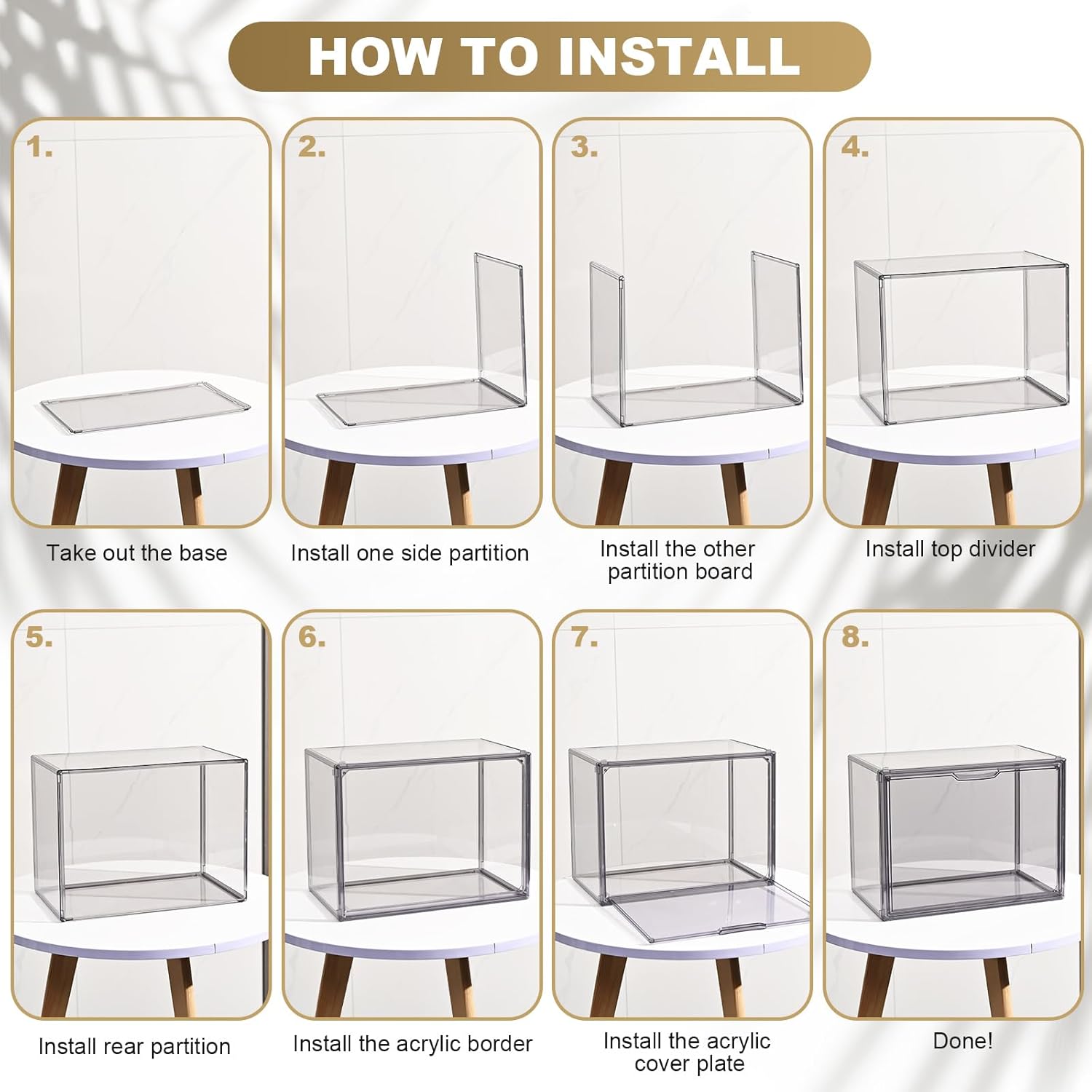 ULENDIS 4 Packs Plastic Purse Storage Organizer for Closet, Clear Display Case for Purse and Handbag, Stackable Storage Boxes Organizer with Magnetic Door for Wallet Book Cosmetic Toys Display - Image 7