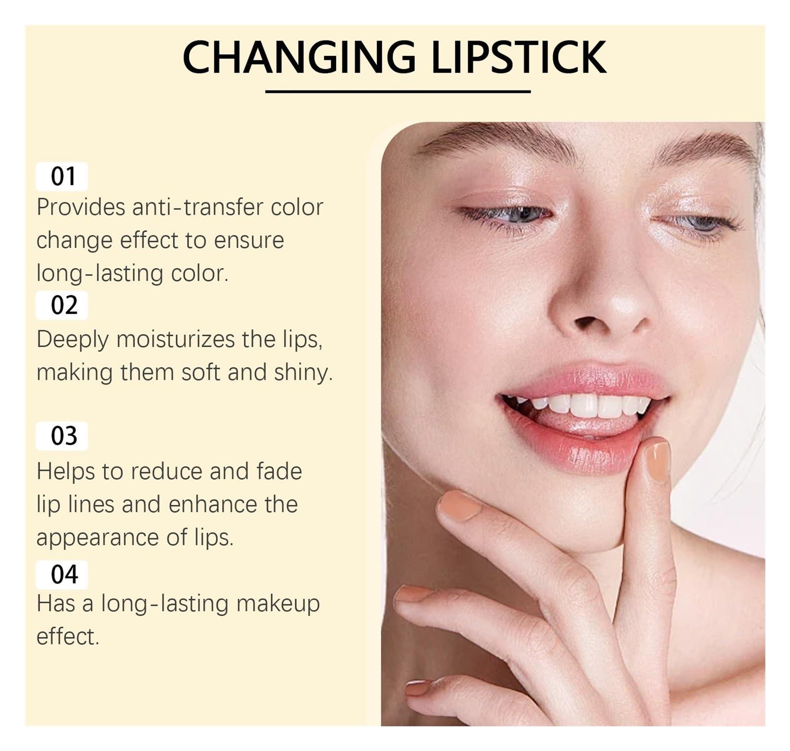 Balsamo for labbra colorato da 3,5 g, for un look naturale senza trucco che illumina la carnagione durante gli spostamenti quotidiani(4pcs)