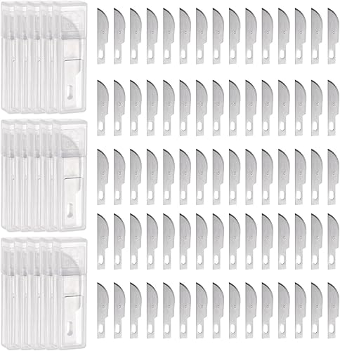 HARFINGTON 60 cuchillas de repuesto para cuchillos Exacto #10, cuchillas de repuesto de precisión Exacto, cuchillas de repuesto para bricolaje,