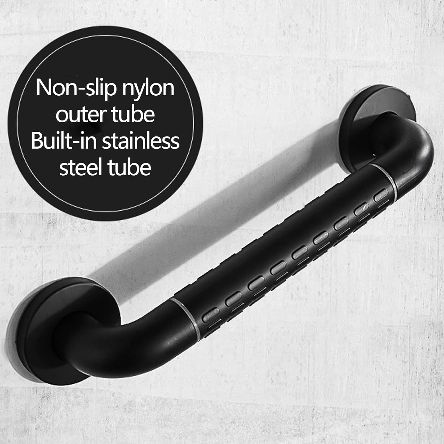 Wanny uchwyt łazienkowy antypoślizgowy bezpieczny uchwyt prysznicowy uchwyt ścienny toaleta drążek ręczny nylon + stal nierdzewna dla starszych seniorów (48 cm)