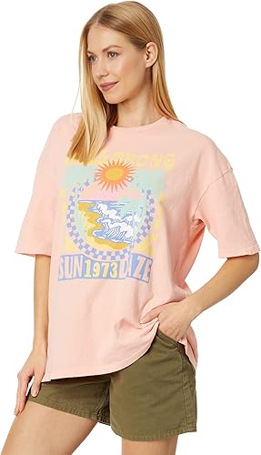 Billabong Camiseta estampada de manga corta para mujer