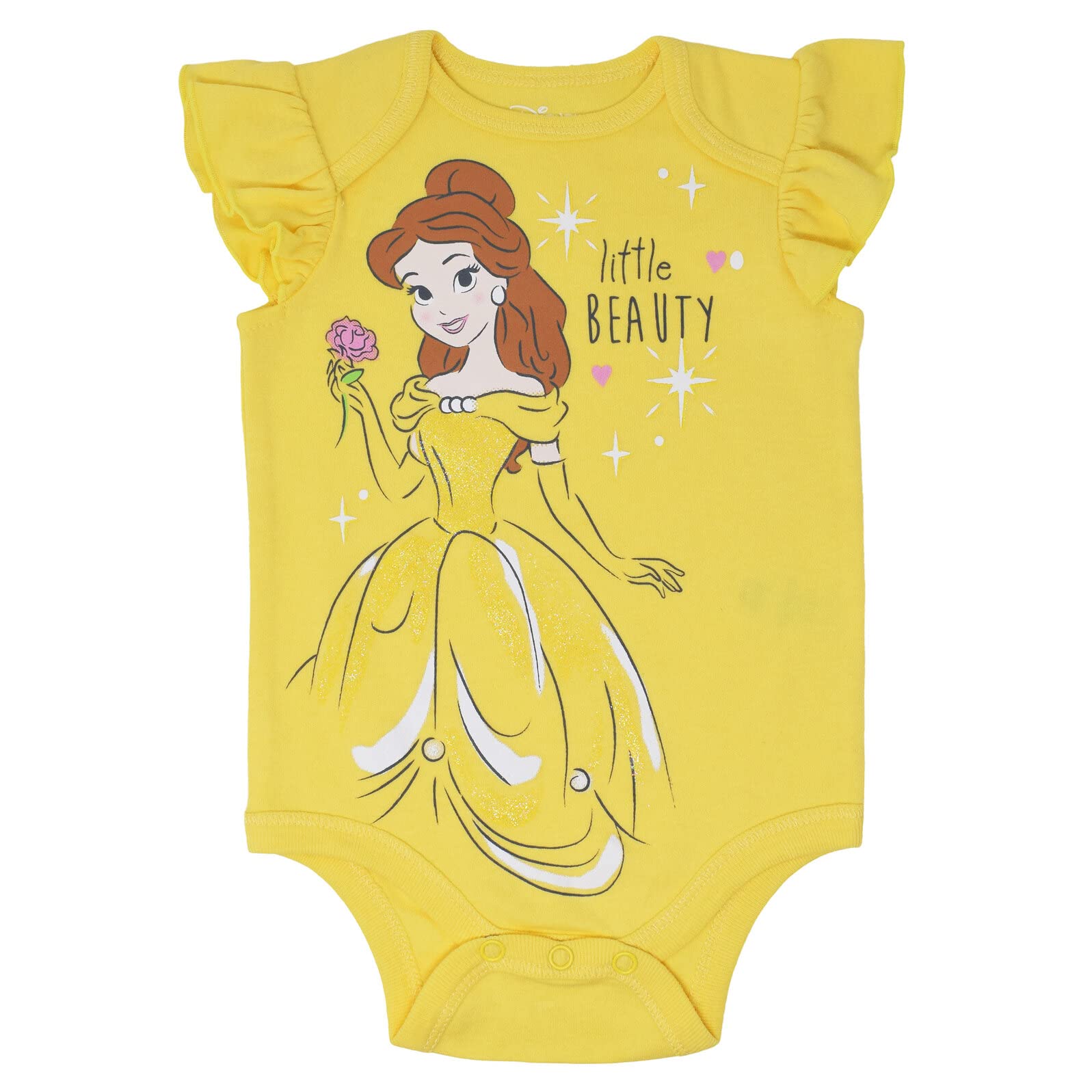 Disney Princesa Ariel Belle Cenicienta Blancanieves Aurora – Juego de 5 bodies de manga corta