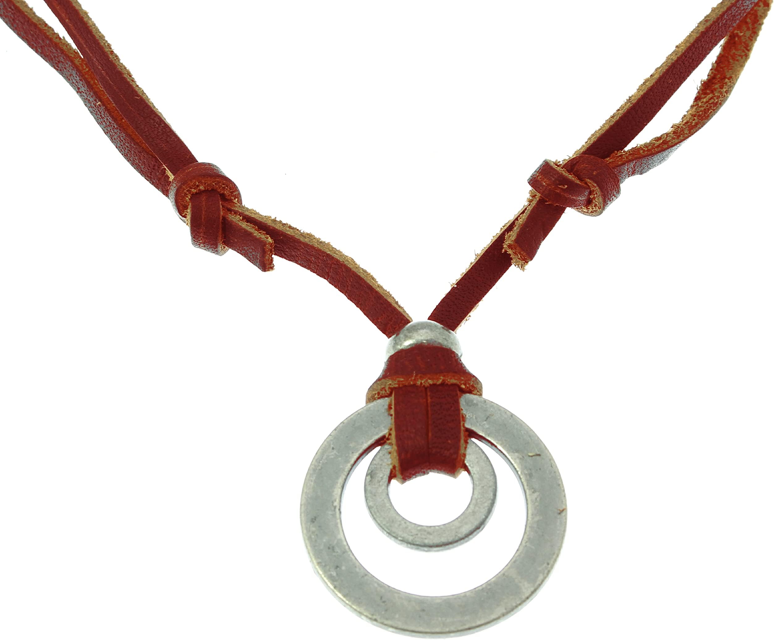 beneriniSurfer Cord Necklace with Carved Bone Pendant - Fully Adjustable