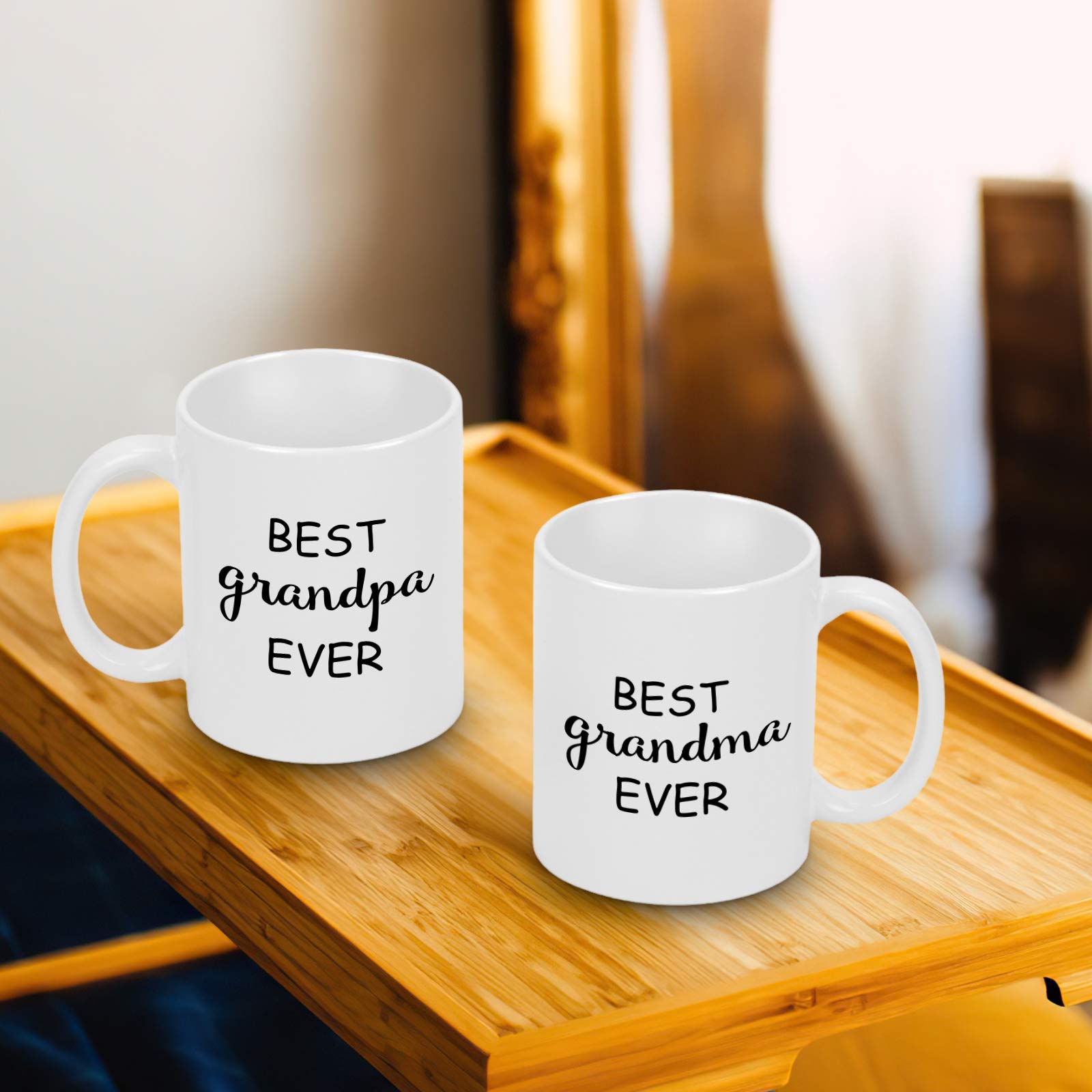 Tazza Regalo Per Nonna E Nonno - Set Da Caffè Personalizzato Con Scritta 'Migliori Del Mondo' - Tazza In Ceramica Effetto Marmo 400 Ml Con Coperchio E Cucchiaio Dorato - 3