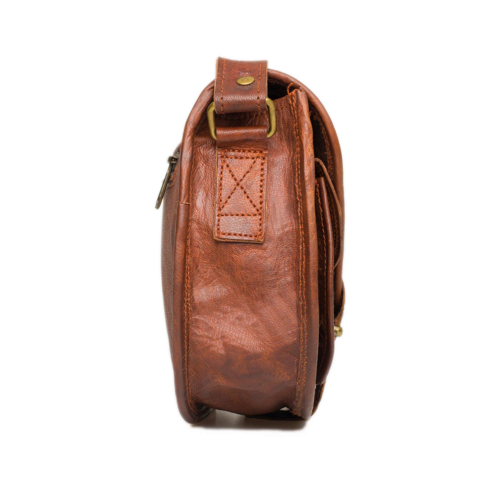LEABAGS Felicia Bolso de Mujer de Cuero Genuino en Look Vintage I Bolso de Hombro I Bolso de Cuero I Bolso de Bandolera