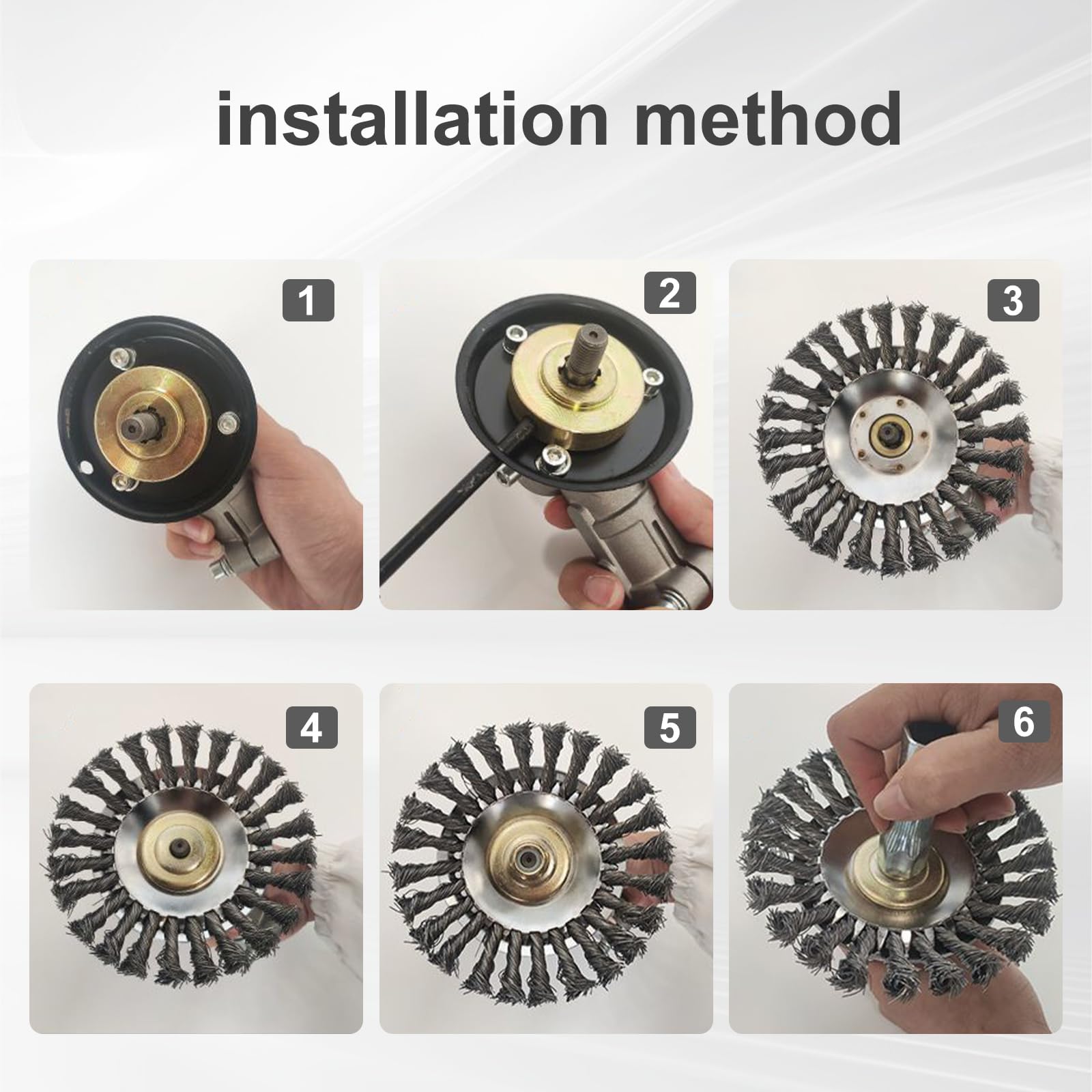 Spazzola Metallica Per Decespugliatore QINGYIWL - 200x25.4mm, Filo Acciaio Per Rimuovere Erbacce E Muschio - Foto 11