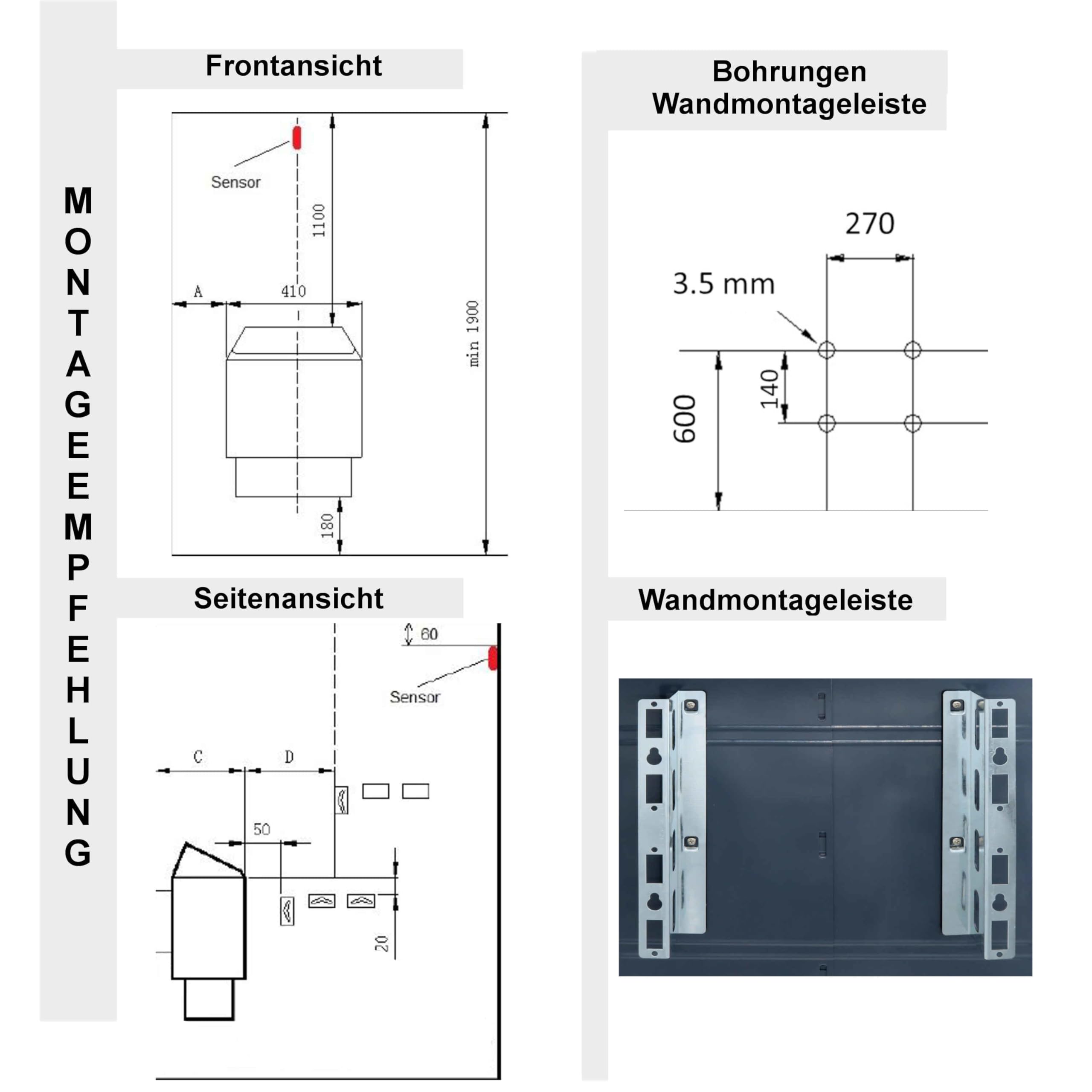vanvilla Saunaofen 6 KW / 380V, Sauna Ofen inkl. Aussensteuerung