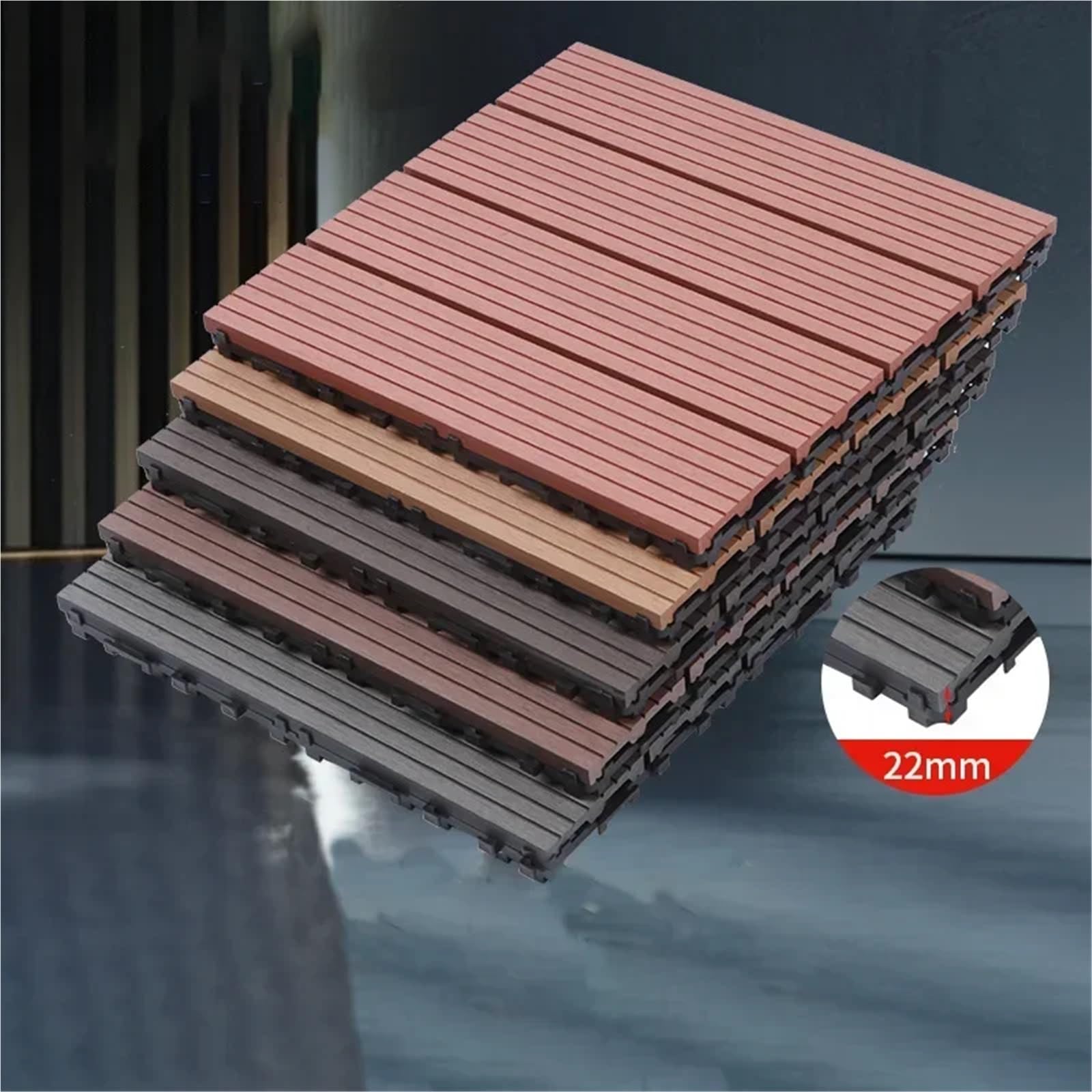 Pavimentazione fai da te in composito impermeabile ad incastro for esterni, giardino, balcone e terrazza Per la pavimentazione esterna(Style4)