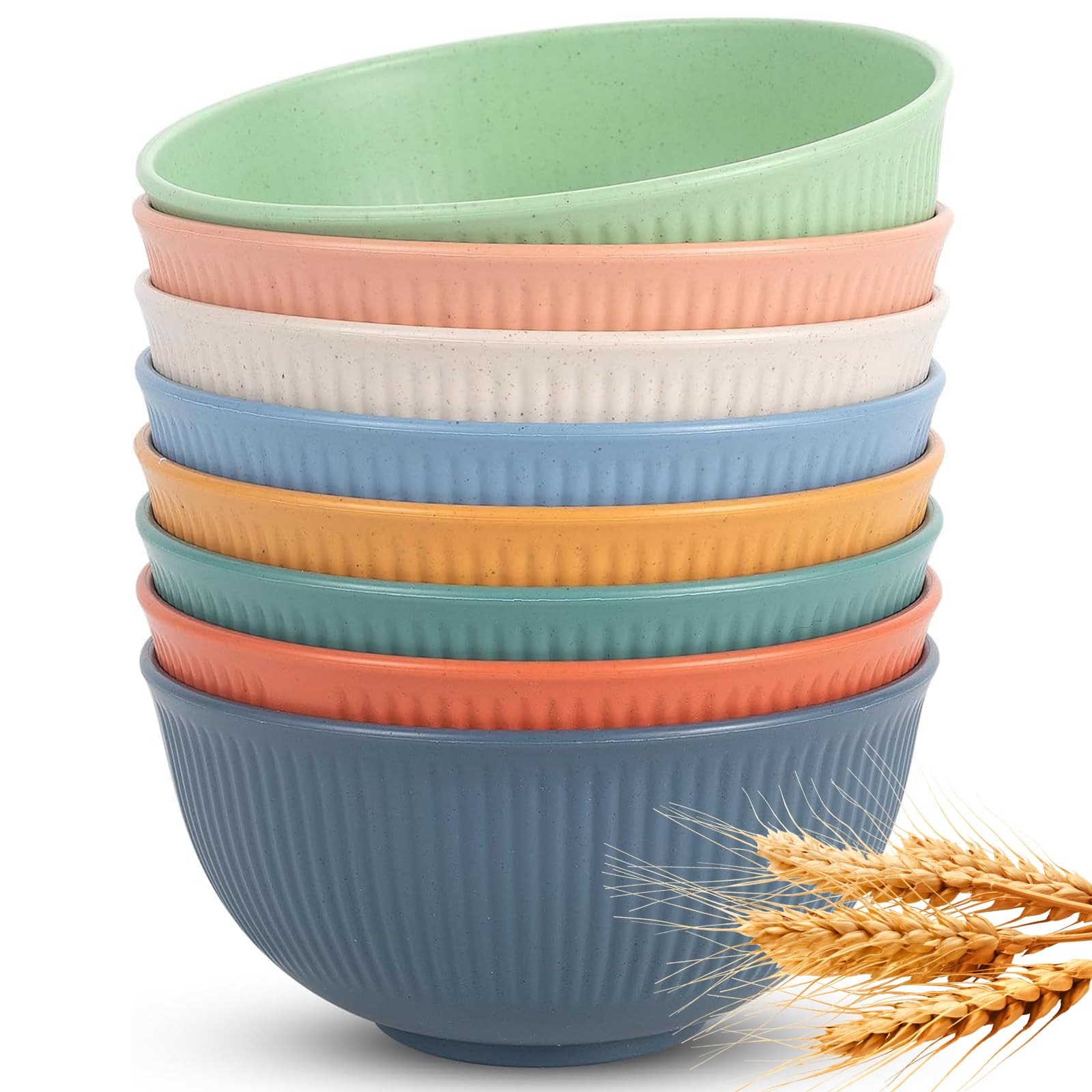 Juego de 8 cuencos reutilizables de 655 ml, cuencos de postre, cuencos de sopa, ensaladera para sopa, cereales, ensalada, ramen, juego para fiestas de barbacoa, microondas y lavavajillas