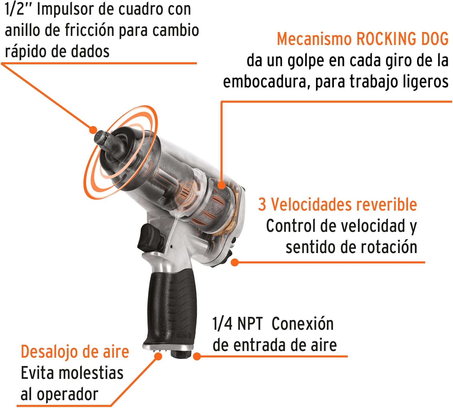 TRUPER TPN-731-EX 1/2" Pneumatic Impact Wrench