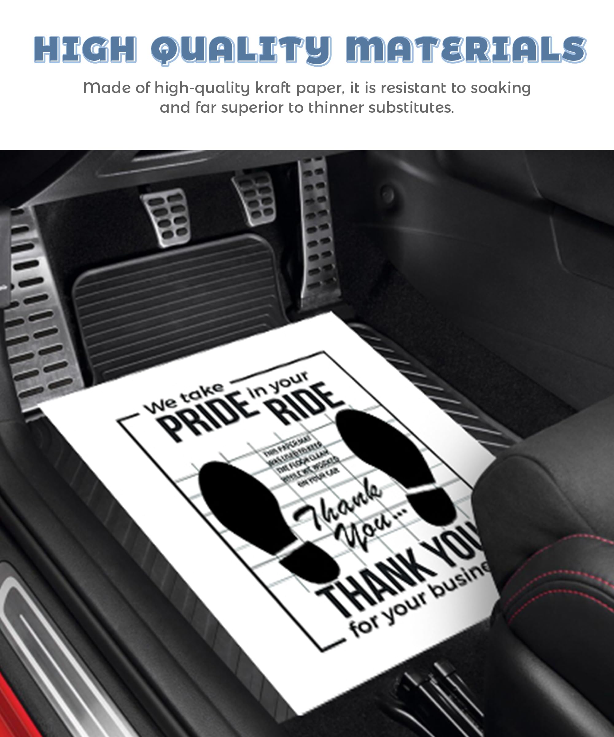 UNLRAE Paper Floor Mats for Cars Car Accessories Paper mats for Car Detailing Disposable Floor Mat Temporary Auto — view 3