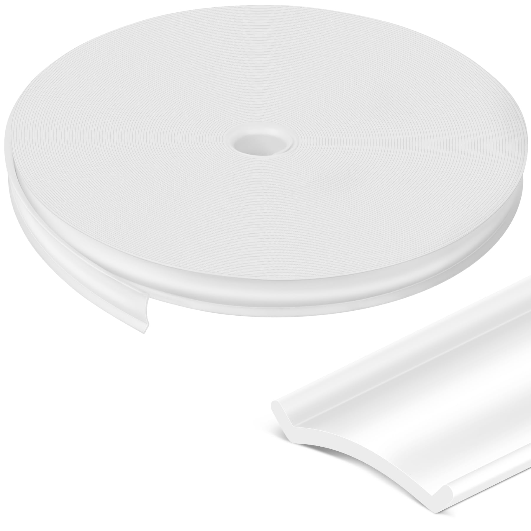 7/8" RV Trim Molding Insert, 125 FT Heavy Duty RV TPE Trim Molding Weather Stripping Exterior Replacement, Waterproof Screw Cover Corner for Camper Travel Trailer Boat Channel, White
