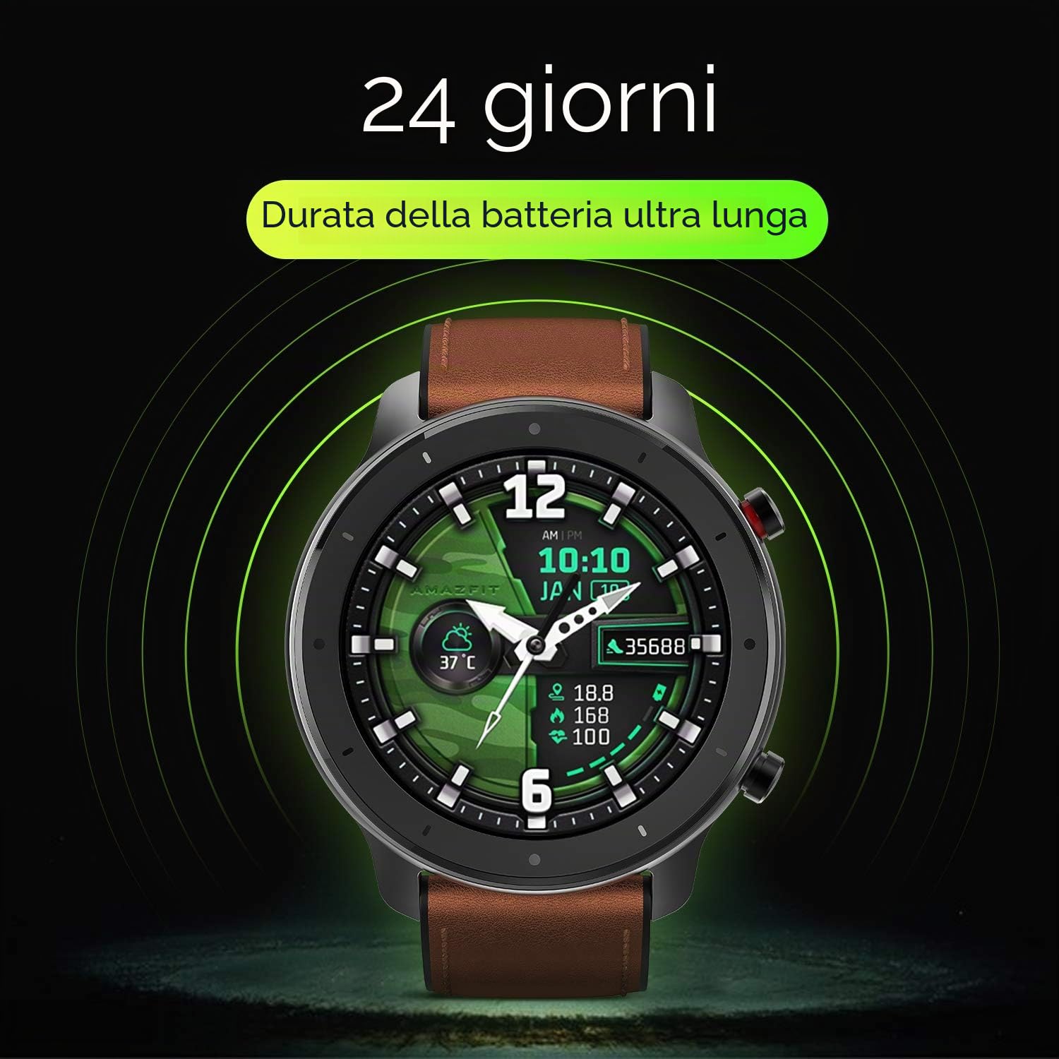 Amazfit Smartwatch GTR 47mm Orologio Intelligente Fitness Tracker 1,39 Pollici Touch Control Display a Ccolori Impermeabile 5 ATM Cronometro con GPS, Contapassi, 12 Modalità Sport per Donna Uomo