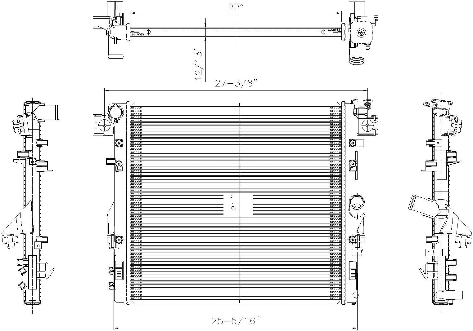 2957 Radiator Compatible with 2007-2018 Jeep Wrangler