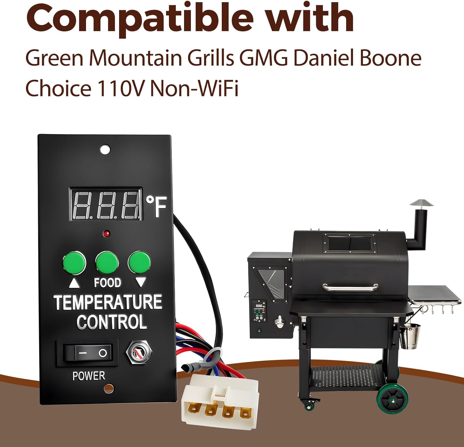 P-1051 Grill Control Circuit Board Compatible with Green Mountain Grills GMG Daniel Boone Choice 110V Non-WiFi