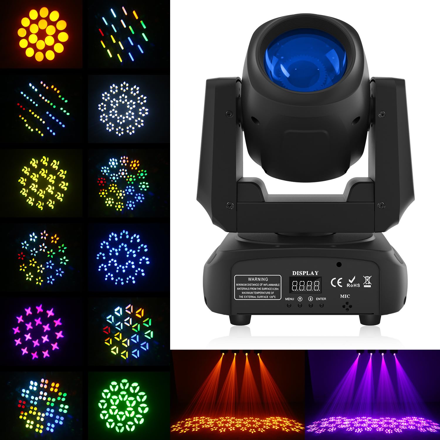 Lumières DJ à tête mobile RGBW pour animer vos soirées disco et pistes de danse