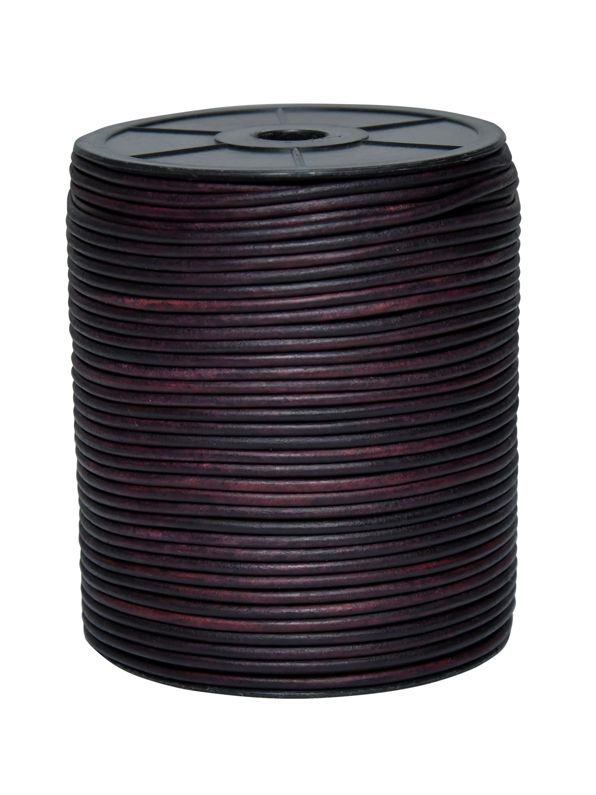 Cords Essentials Distressed Red Brown Round Genuine Leather String Cord, Natural Rawhide Rope For Jewelry Making, Necklaces, Bracelets, Kumihimo Braiding, Wraps, Crafts And Hobby Projects (, 3.0 Mm)