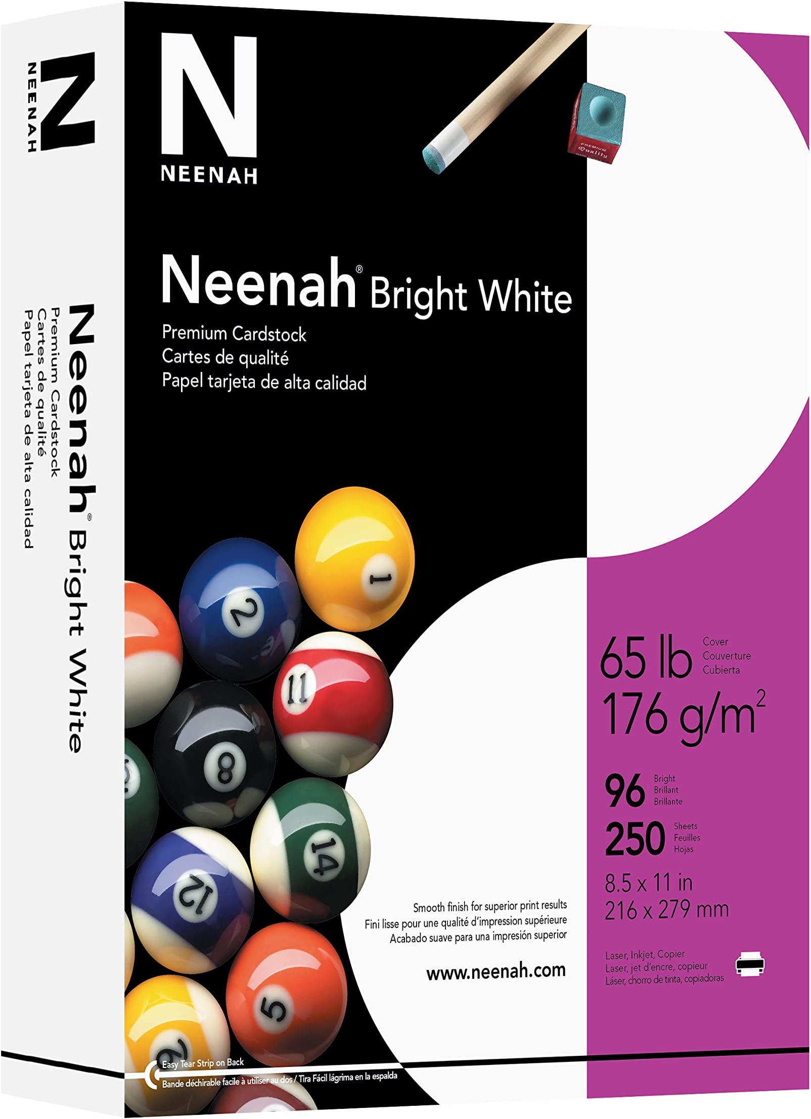 Neenah Cartulina de alta calidad, 21,6 x 28 cm, 29,5 kg/176 g/m², color