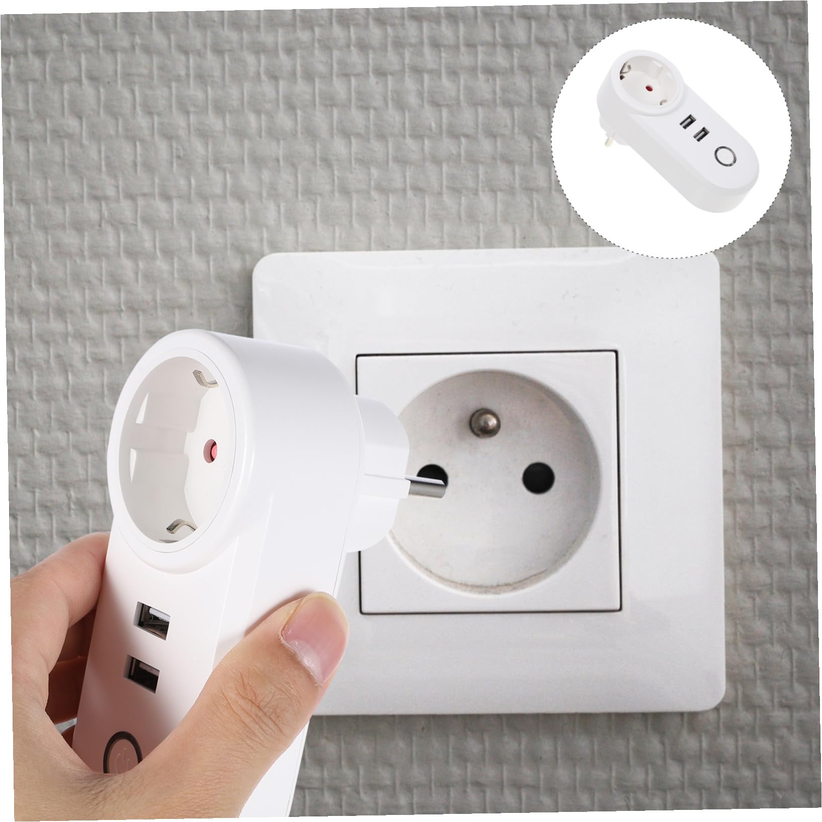 Operitacx Enchufe Inteligente Doble USB Hogar Compatible Wifi para Cocina Oficina y Dormitorio Fácil de Instalar y Controlar App