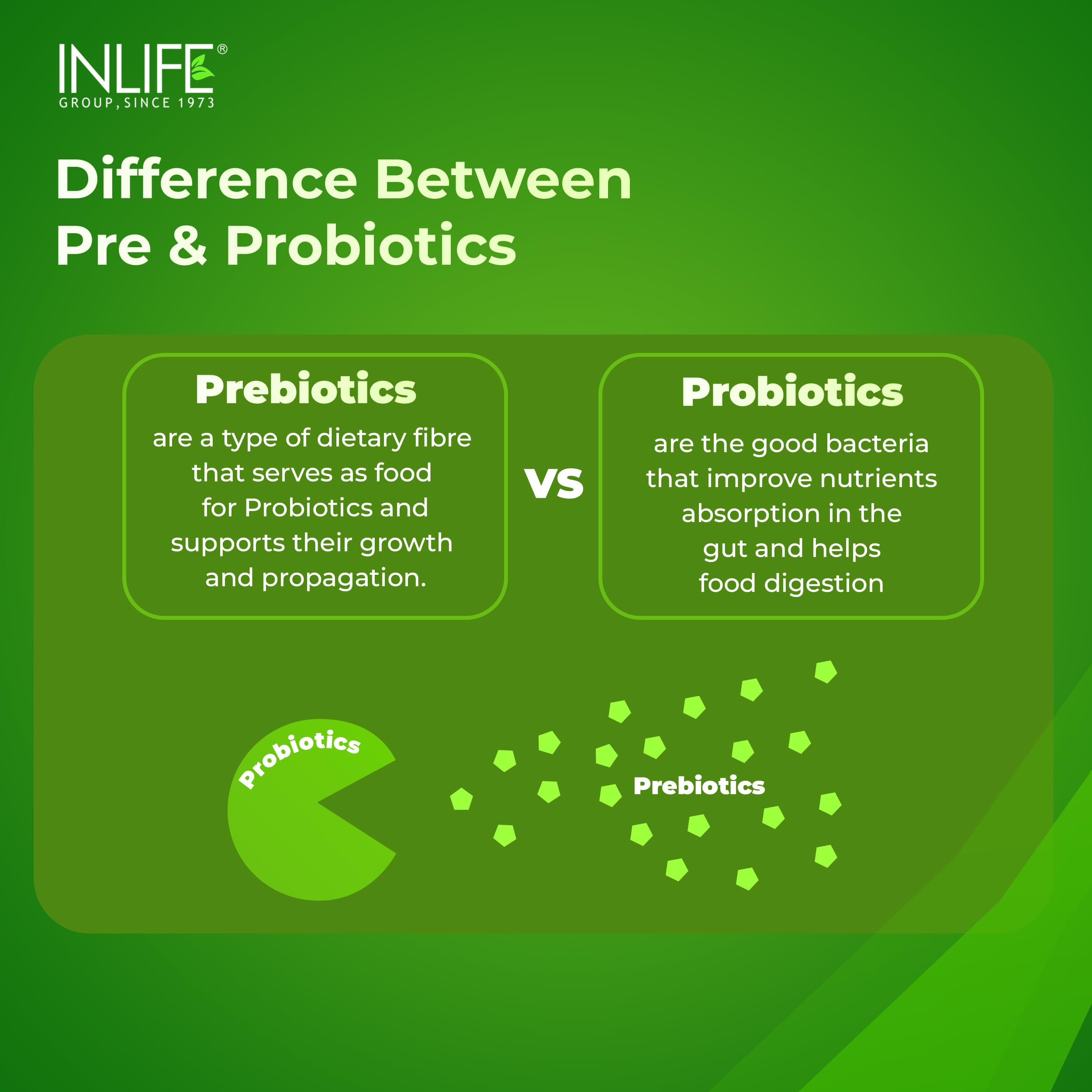 INLIFE Prebiotic Probiotic Supplement, 6 Strains, Gut Health, 60 Capsules 1