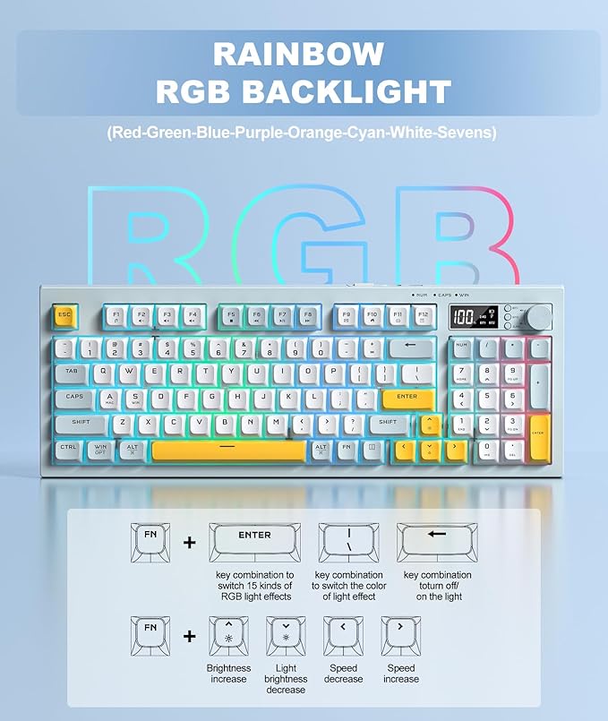 Teclado Inalámbrico ONIKUMA G80 Membrana Retroiluminación RG miniatura 5