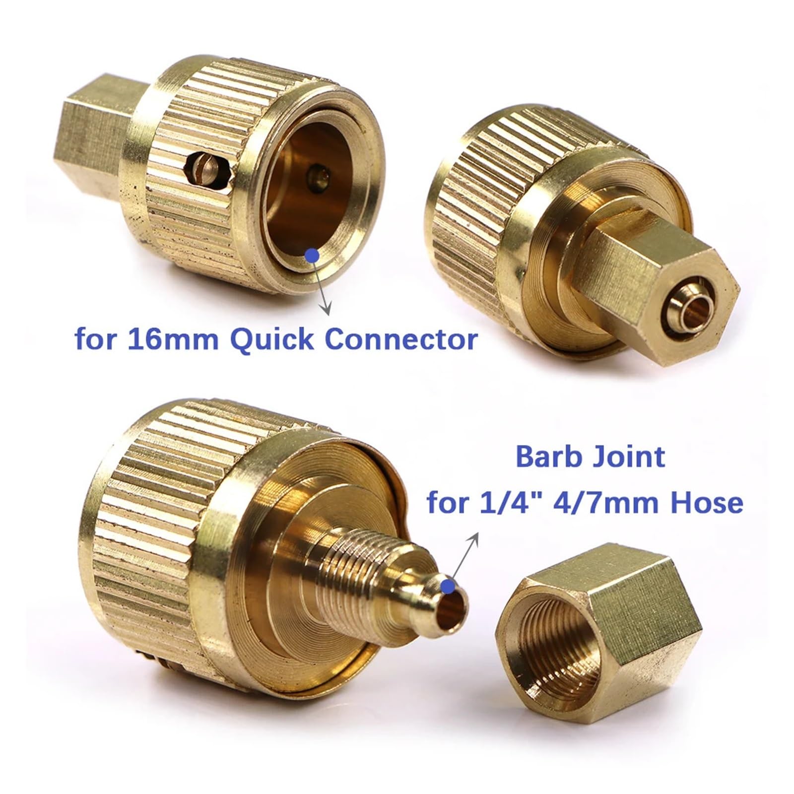 1/10.2 cm 4/7 mm mosiężny adapter węża kolczastego z szybkozłączką 16 mm złączka do nawadniania ogrodu łącznik złącze rura nawadniająca przedłużacz rury IDGTTLDF