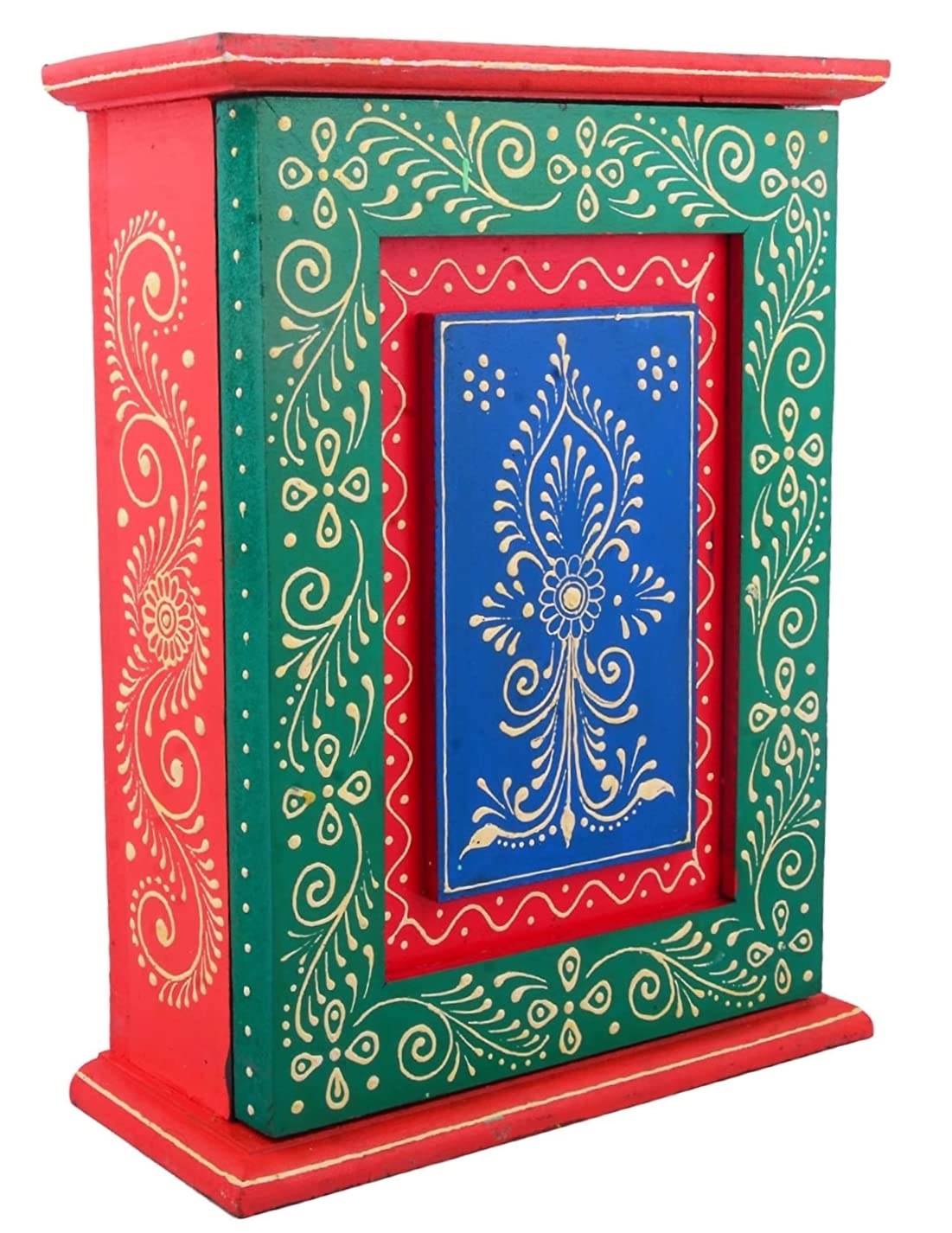Kraftsun India Handmade Wooden Box Hand Painted Key Chain Rack