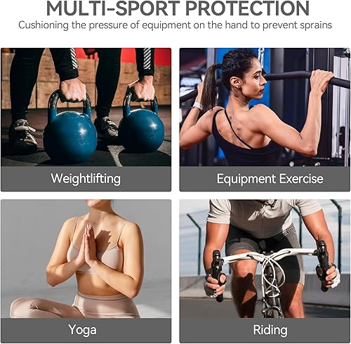 Miniatura 6 de Guantes de entrenamiento para hombres y mujeres, guantes de levantamiento de pesas antideslizantes con absorción de golpes, guantes de gimnasio con