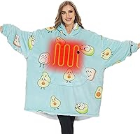 Vista 12 de Venustas Manta térmica con capucha con batería de 7.4 V, manta Sherpa de gran tamaño, acogedora y suave