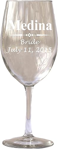 Miniatura 4 de Vaso de vino blanco o rojo personalizado de 14 onzas  Fiesta de boda, dama de honor, Día de la Madre, regalos de inauguración de la casa, monograma