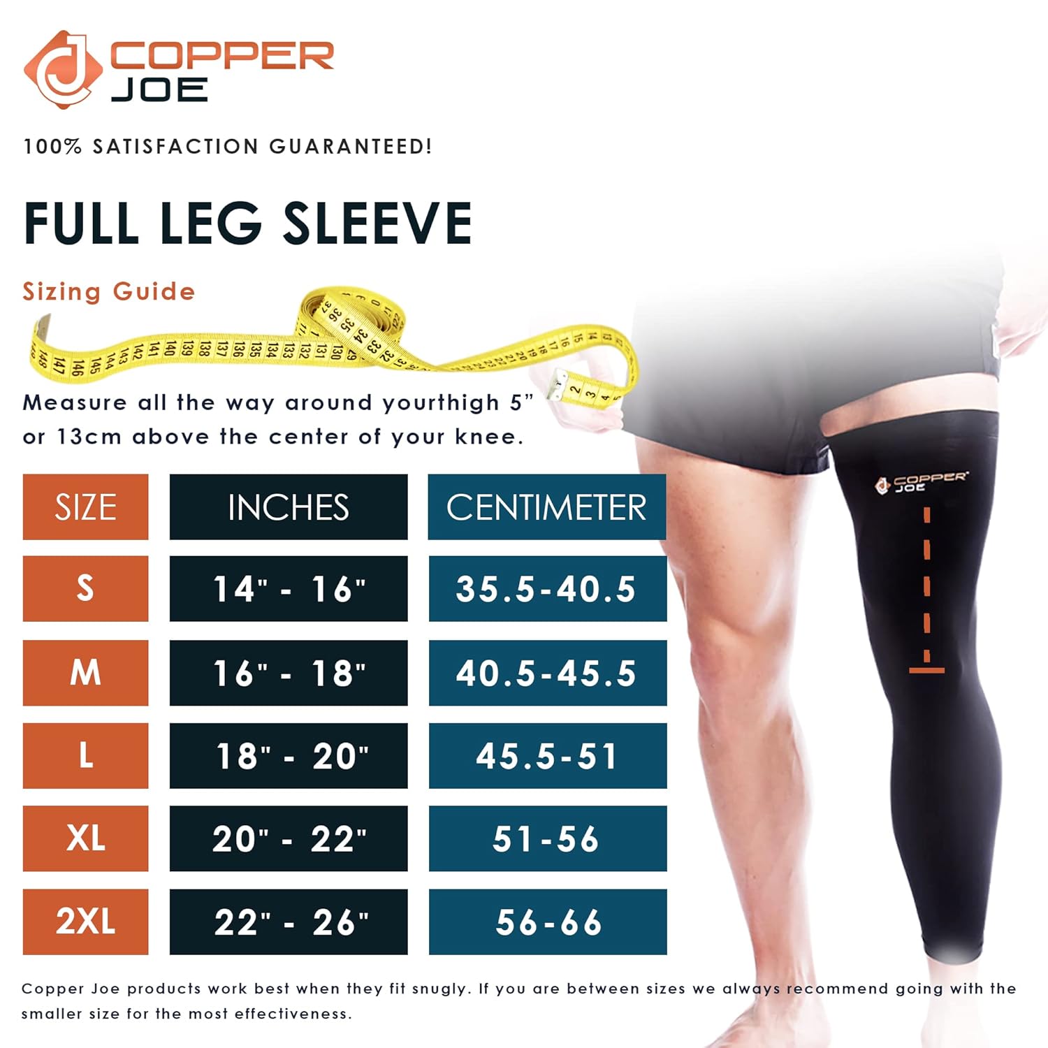 Buy Copper Joe Full Leg Compression Sleeve Ultimate Copper Infused